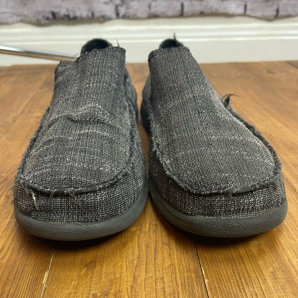 Crocs Mens Santa Cruz Slip on loafers in linen black size 8 - Picture 3 of 10